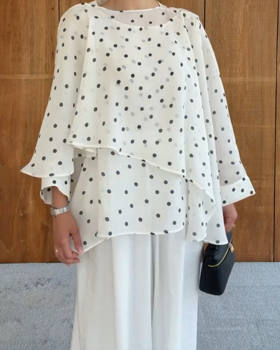 Bluse Polka Dot Uregelmæssig