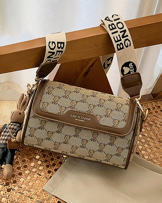 Taske Bjørnetryk Enkel Skuldertaske