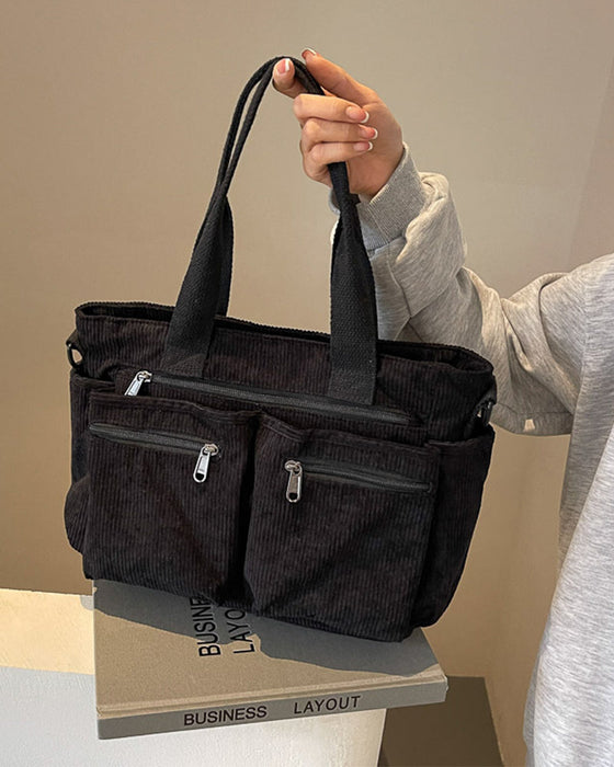 Ensfarvet mulepose i jernbanefløjl