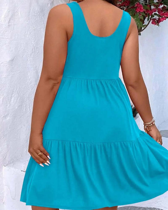 Kjole Dobbelt Lag Lag Ruffle Tank