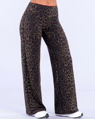 Bukser Dame Leopard Tryk Bredt Ben Athletic