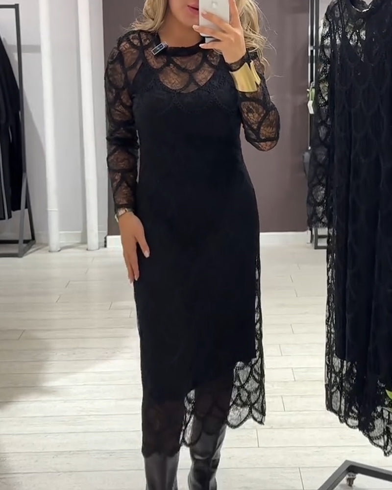 Cover Up & Cami Kjole Sæt Knipling