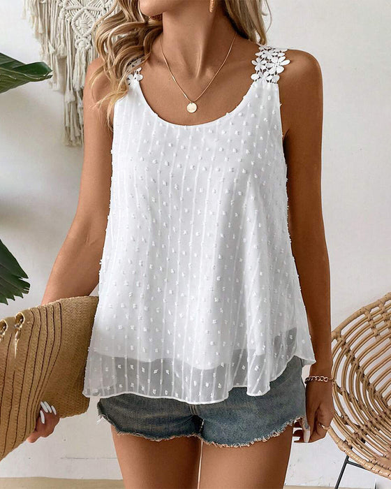 Vest Ensfarvet Skulderrem