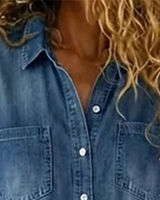 Kedeldragt Kort Ærme Denim