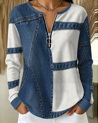 Top Halv Lynlås Casual Design