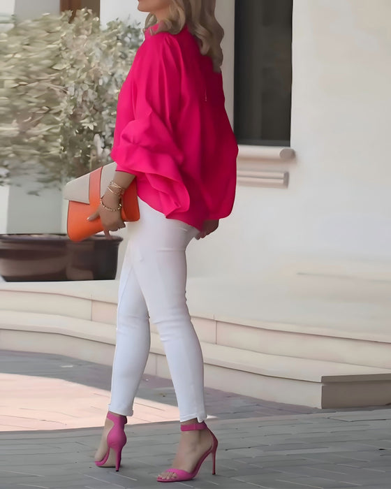 Skjorte Pufærme Elegant Med Krave