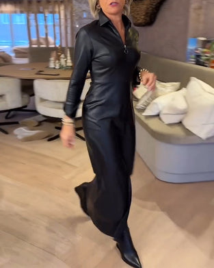 Kjole Opslag Lynlås Pu Modedannet