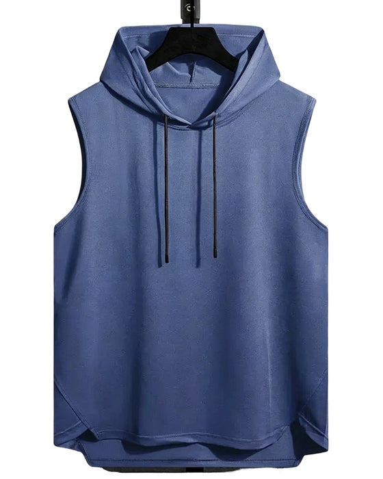Tank Top Hætte Snørebånd Ærmeløs Sport