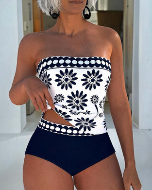 Tankini Daisy Tryk Bandeau