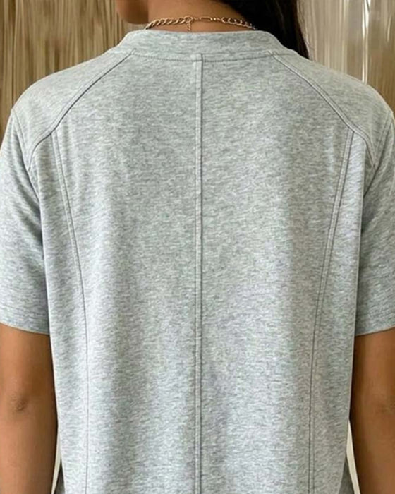 T-Shirt Afslappet Ensfarvet
