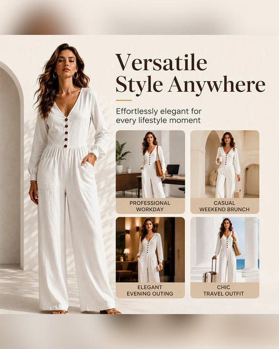 Jumpsuit Casual Lomme Lang Ærme