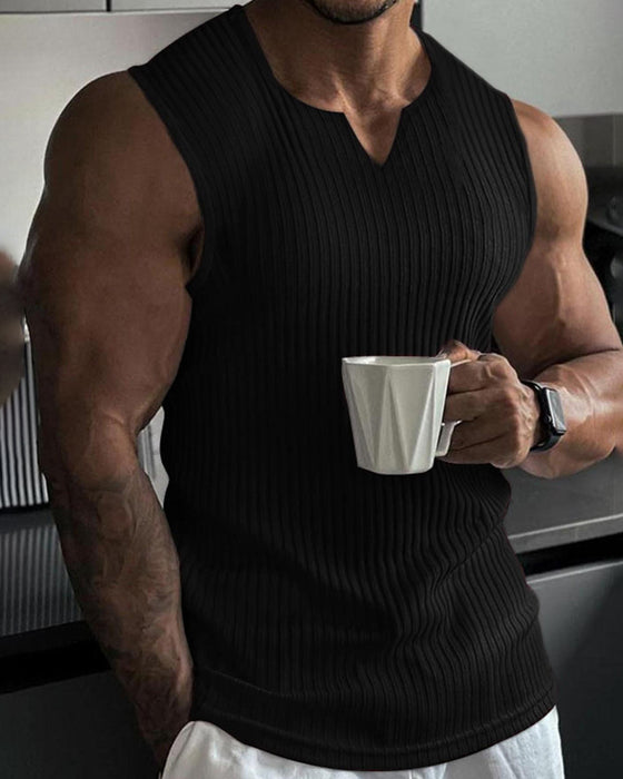 Herre Tanktop Ensfarvet Sport Afslappet