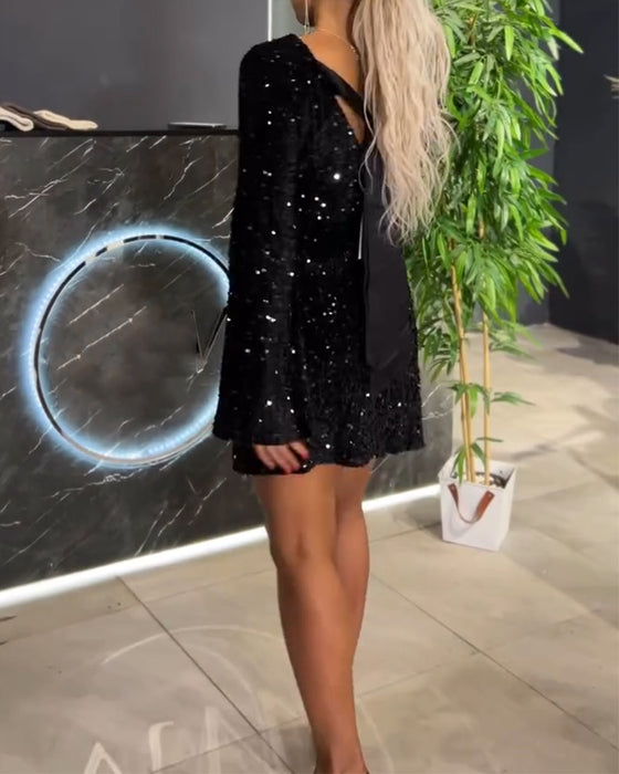 Kjole Pailletter Mode Båndstropper