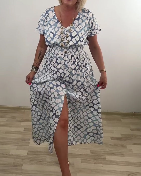 Kjole Elegant Sofistikeret Geometrisk Tryk Slids