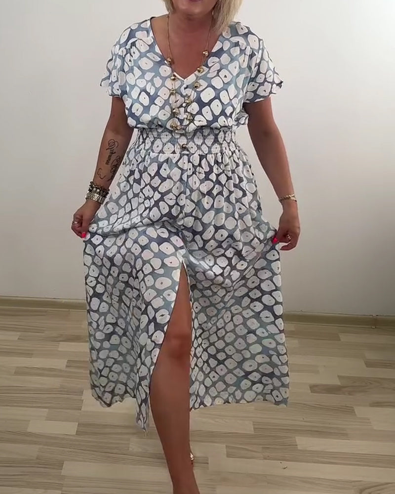 Kjole Elegant Sofistikeret Geometrisk Tryk Slids