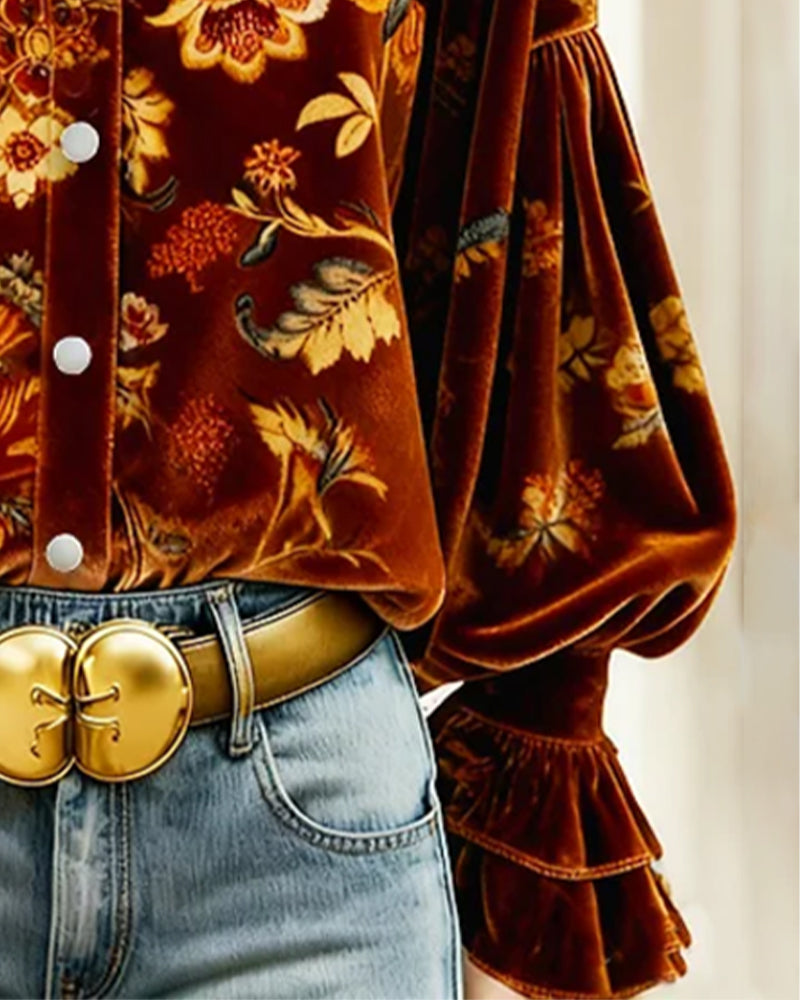 Trykt Skjorte Med Lygtermer