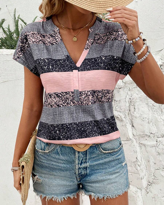 T-shirt V-hals Kortærmet