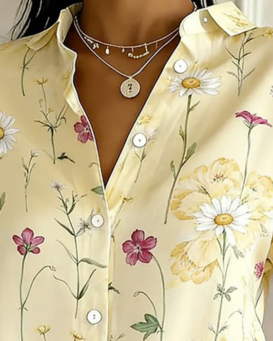 Skjorte Frisk Blomsterprint