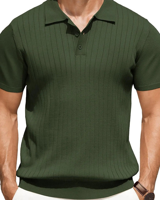 T-Shirt Ribbet Strikket Polo Krave