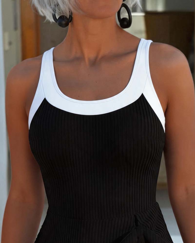 One-Piece Kontrastfarve Stribestribe