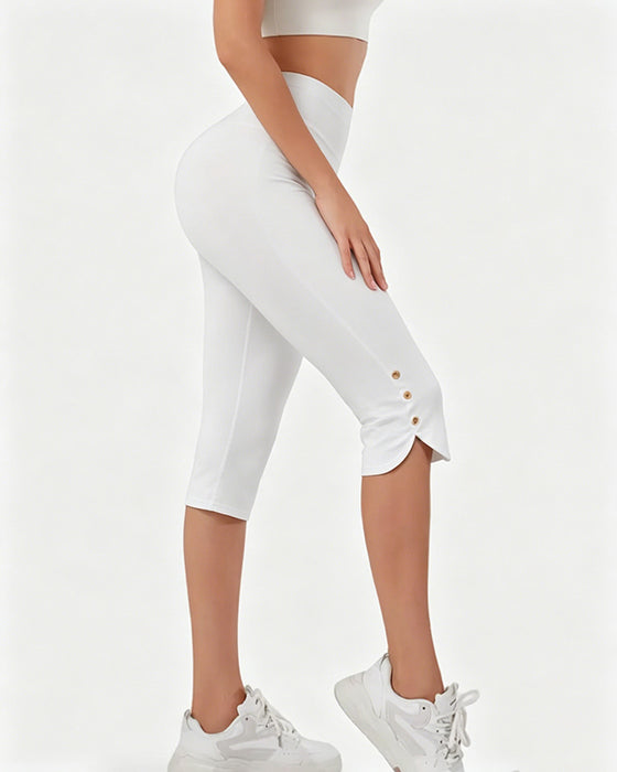 Leggings Ensfarvet Slim-Fit Afkortet