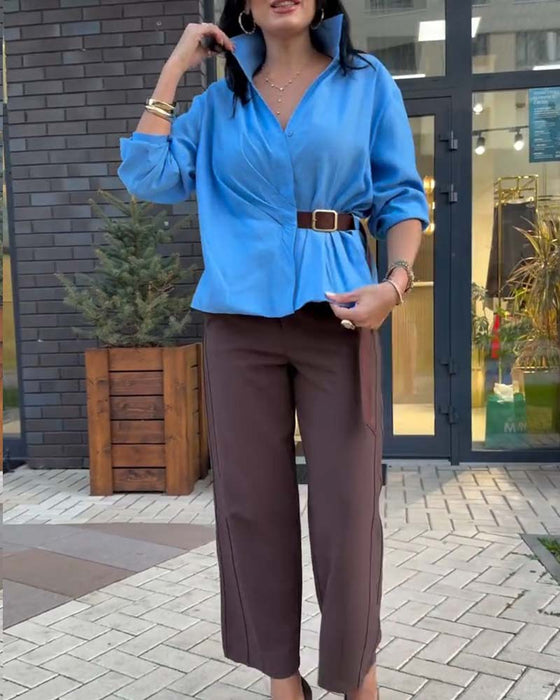 Skjorte Revers Chic Stilfuld