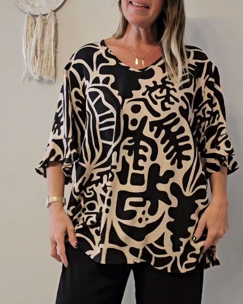 Topp Abstrakt Botanisk Tryk Løs