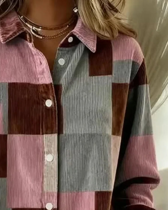 Moderigtig Fløjlsskjorte Med Reverskrave