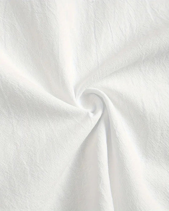 Bluse Krave Ensfarvet Knap Korte Ærmer