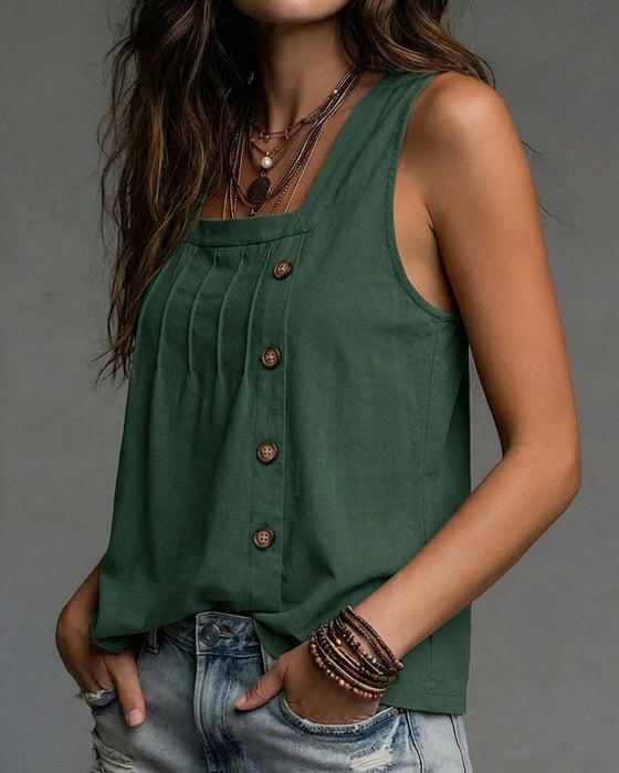 Tank Top Firkantet Hals Sideknap