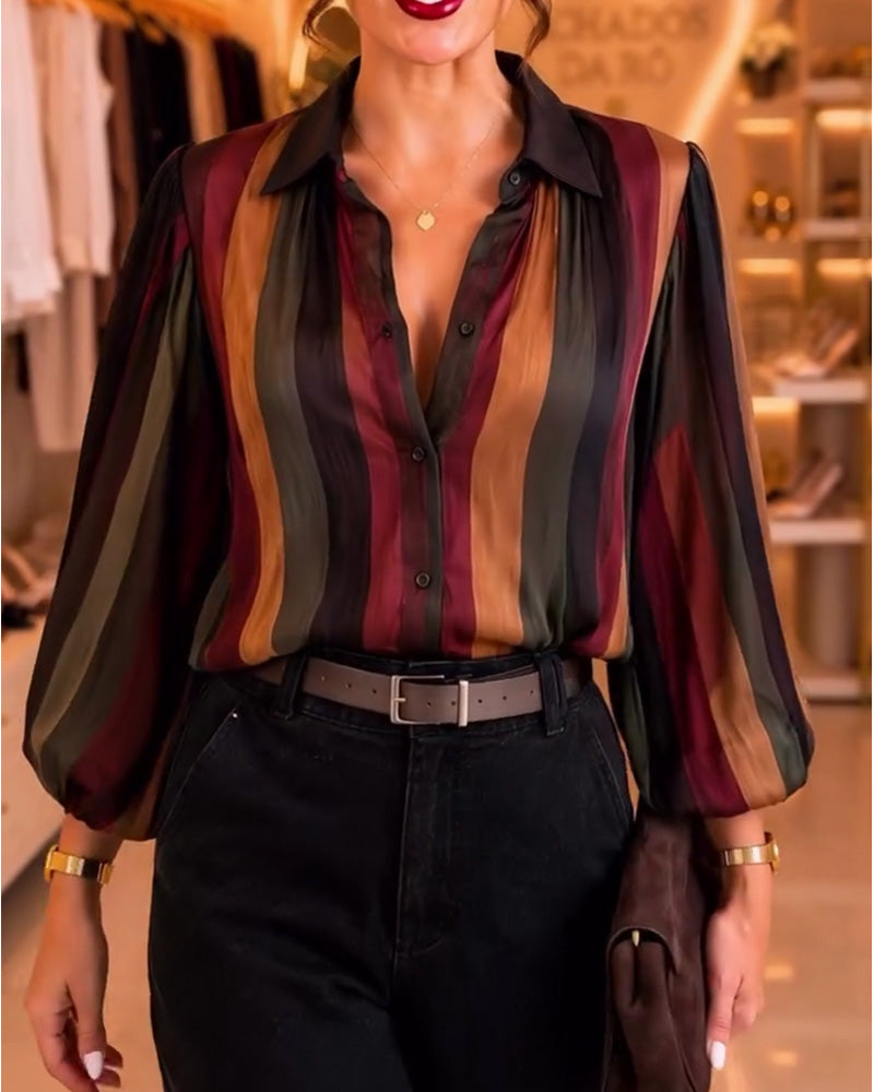 Bluse Retro Stribe Pufærme