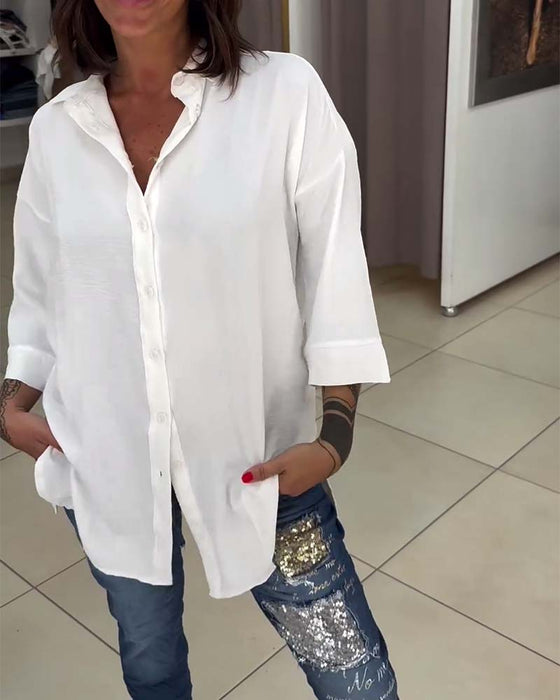 Hvid skjorte i overdimensioneret pasform
