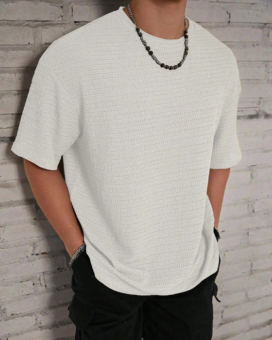 T-Shirt Herre Solid Farve Åndbar Kort Ærme