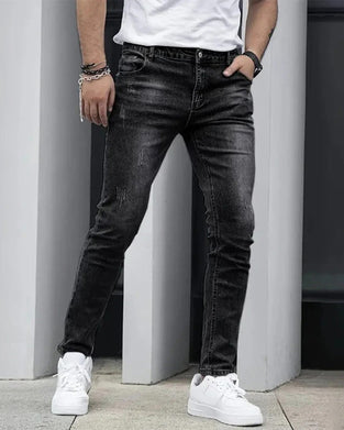Jeans Herre Afslappet Ensfarvet