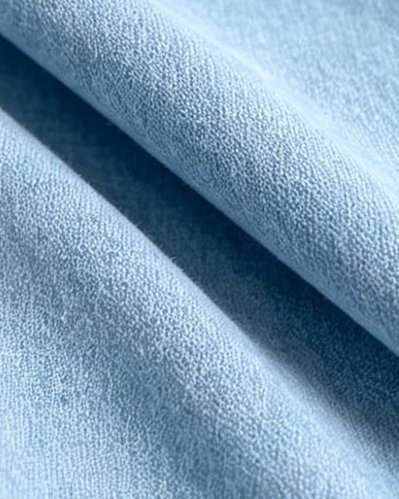 Bluse V-Udskæring Ensfarvet Frynset