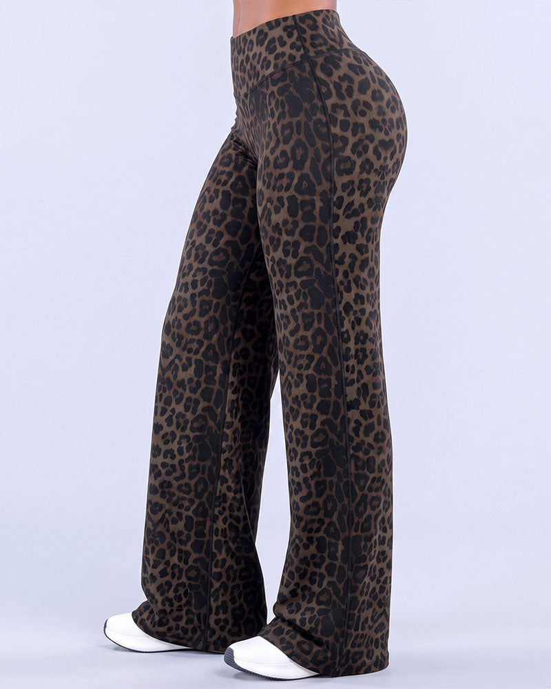 Bukser Dame Leopard Tryk Bredt Ben Athletic