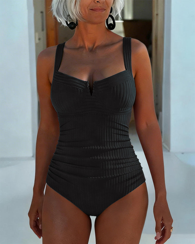 Eet Stykke Spaghettistropper Firkantet Hals