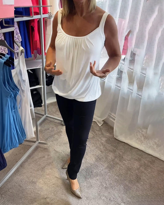 Sæt Plisseret hvid camisole top