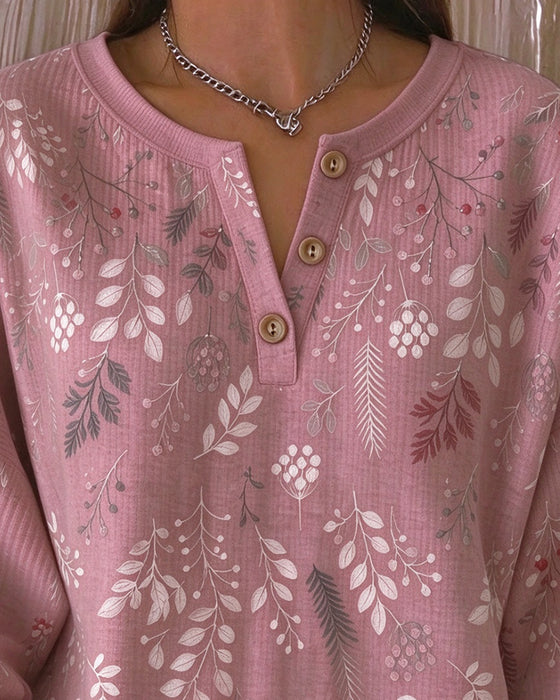 Sweatshirt Vaffel Henry Krave Blomstermønster