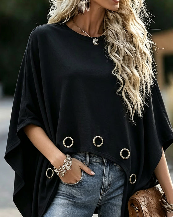 Top Metalring Kant Loose Fit Cape