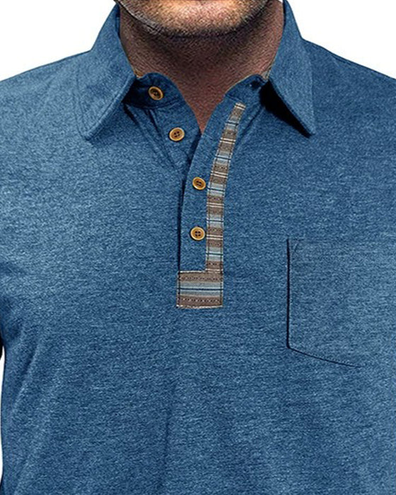 Bluse Herre Knap Revers Polo