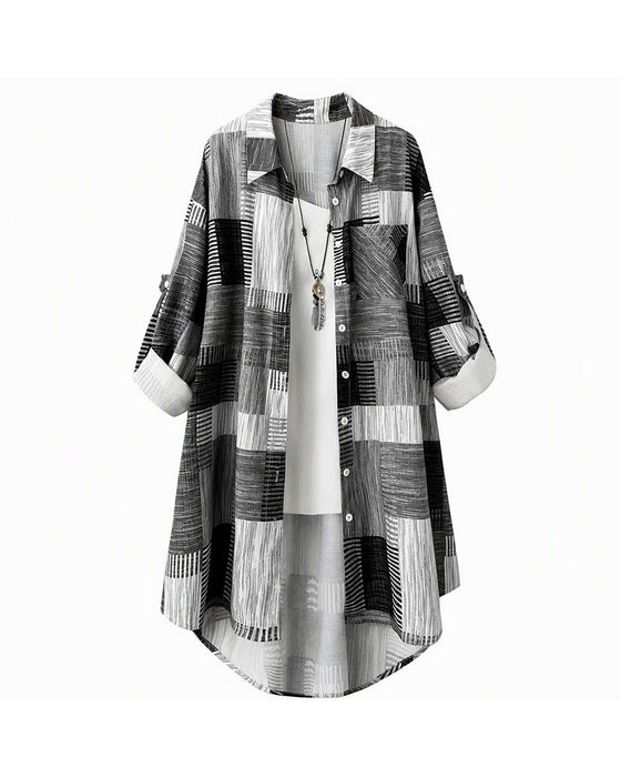 Skjorte Patchwork Print Midi