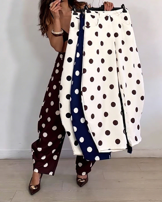 Bukser Vintage Polka Dot Casual Harem