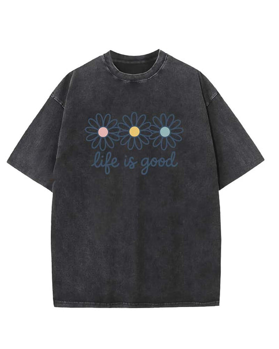 T-Shirt Tusindfryd Tryk Afslappet Slidt