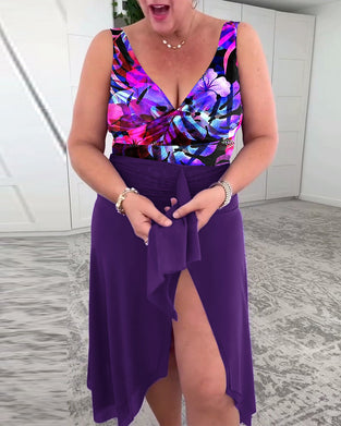 Badedragt Farverig Blomstret Print