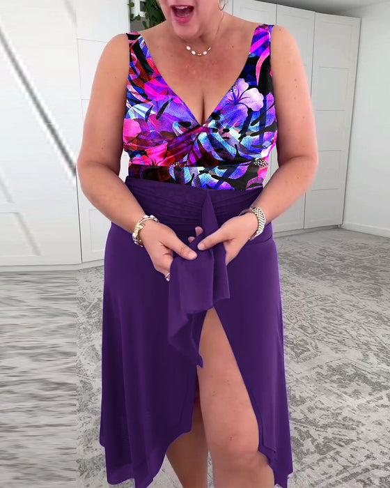 Badedragt Farverig Blomstret Print