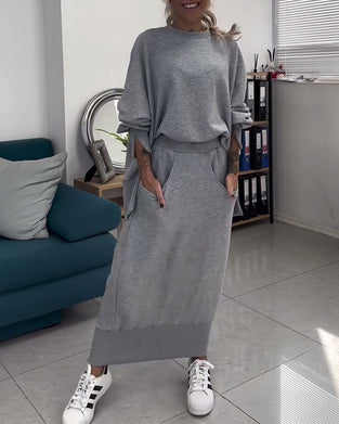 Sweatshirt & Nederdel Sæt Sammenhørende