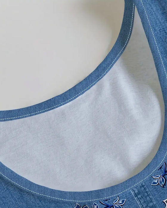 Kjole Ærmeløs Imitation Denim