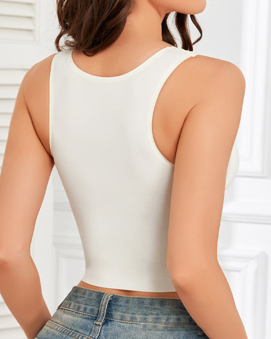 Tank Top Mesh-Splicing Indbygget Bh