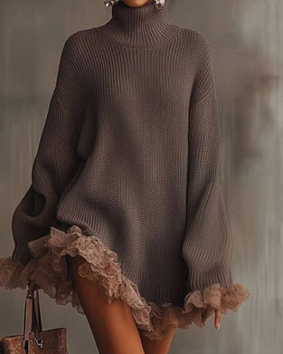 Set Med Elegant Stil, Pullover Lag Och Camisole Kjole